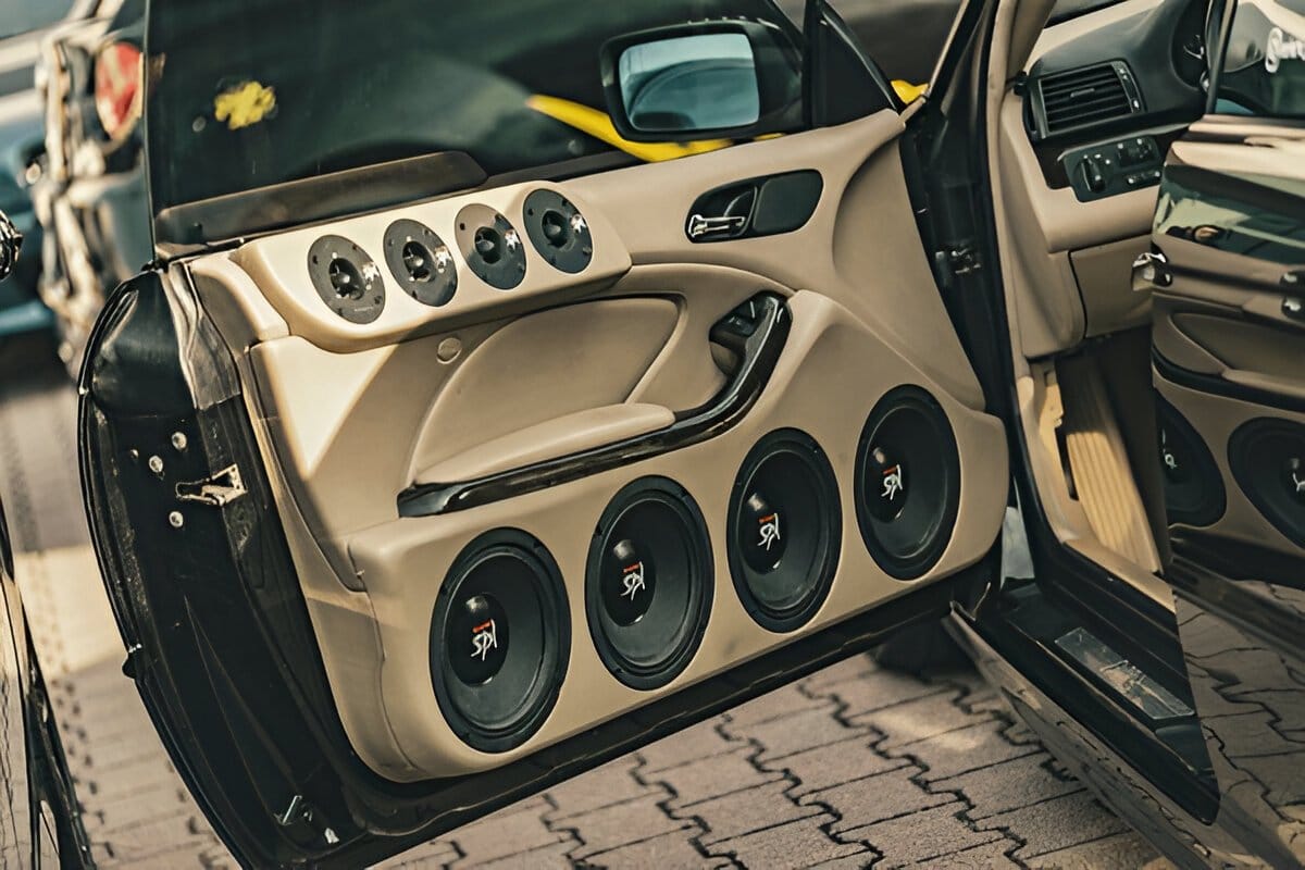 Premium car audio and entertainment system installation in a luxury vehicle Car Customization Dubai